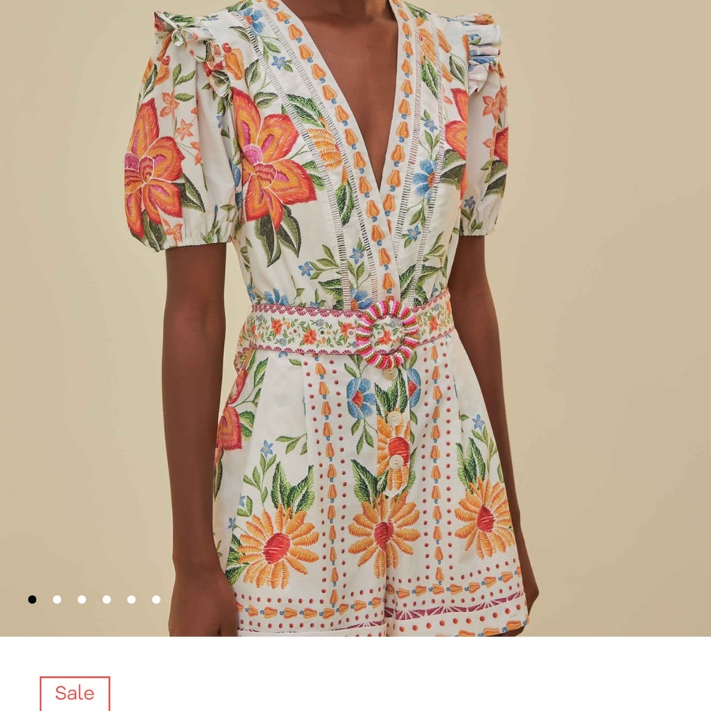 Farm Rio Floral Embroidered romper